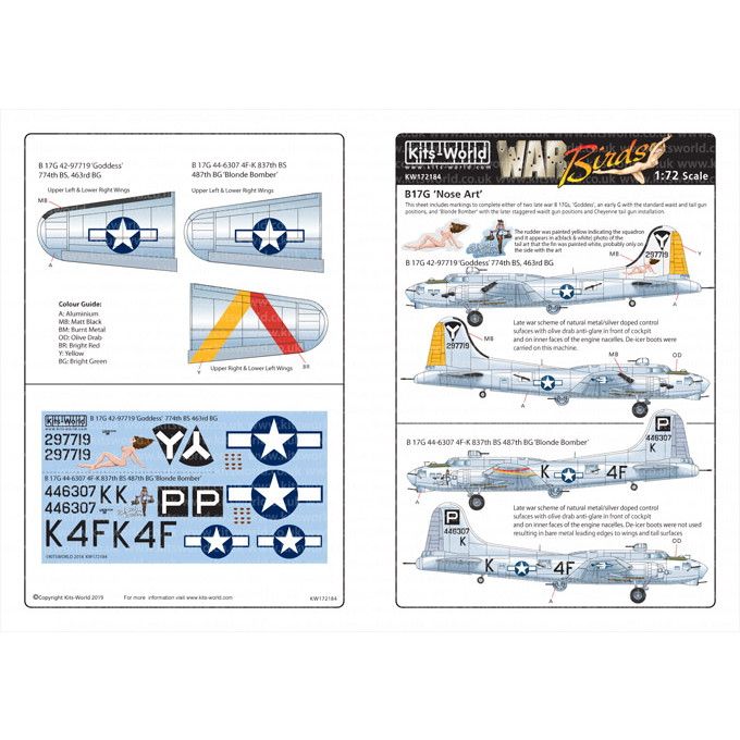 【新製品】KW172184 ボーイング B-17G フライングフォートレス ノーズアート