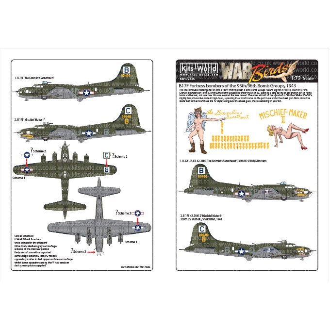 【新製品】KW172236 ボーイング B-17F フライングフォートレス