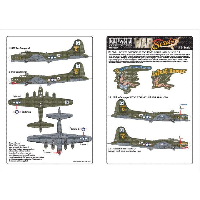 【新製品】KW172237 ボーイング B-17G フライングフォートレス