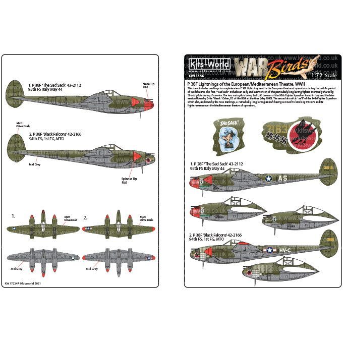 【新製品】KW172247 ロッキード P-38F ライトニング