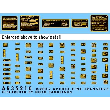 【新製品】AR35210X 汎用 内装注意書デカール 黒地/真鍮色文字