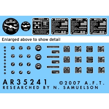 【新製品】AR35241 WWII アメリカ ウィリス ジープ メーターデカール