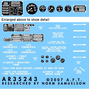 【新製品】AR35243 WWII アメリカ DUKW メーター&注意書デカール