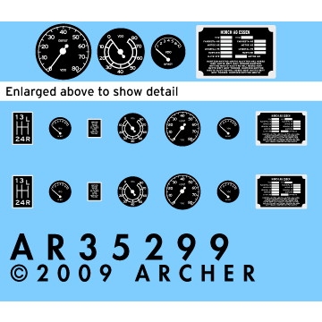 【新製品】AR35299 WWII ドイツ ホルヒ メーター&注意書デカール