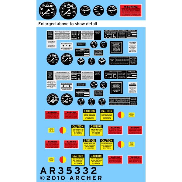 【新製品】AR35332 アメリカ M35A2 トラック メーター&注意書デカール