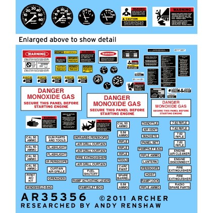 【新製品】AR35356 アメリカ M113 メーター&注意書デカール