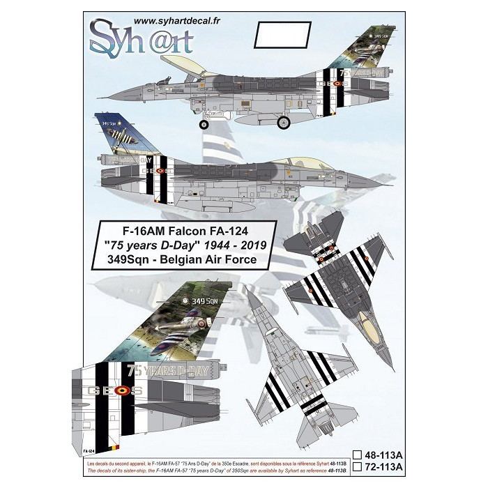 【新製品】48113A F-16AM ファイティングファルコン FA-124 75周年Dデイ 1944-2019 349Spn ベルギー空軍