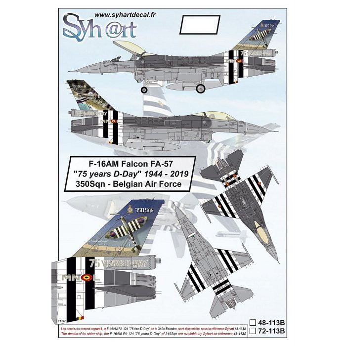 【新製品】48113B F-16AM ファイティングファルコン FA-57 75周年 Dデイ 1944-2019 350Spn ベルギー空軍