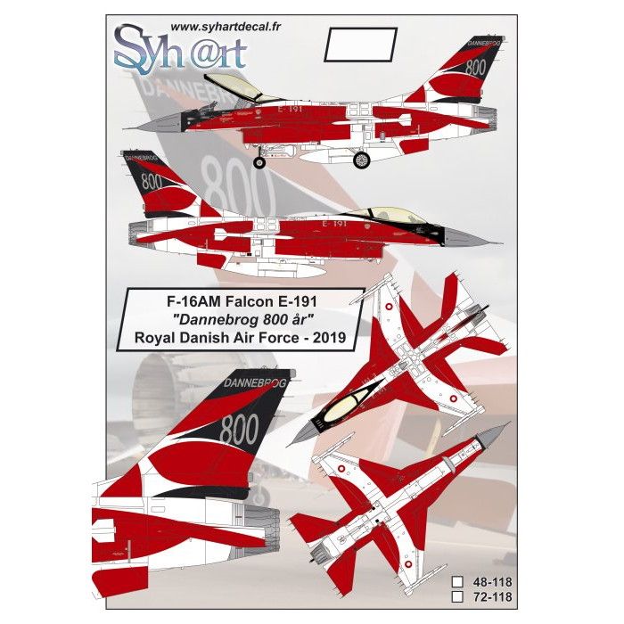 【新製品】48118 デンマーク空軍 F-16AM ファイティングファルコン E-191 ダンネブロ800 2019年