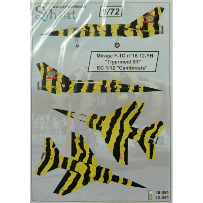 【新製品】72091)ミラージュ F-1C 12-YH Tigermeet 1991 EC 1/12 Cambresis