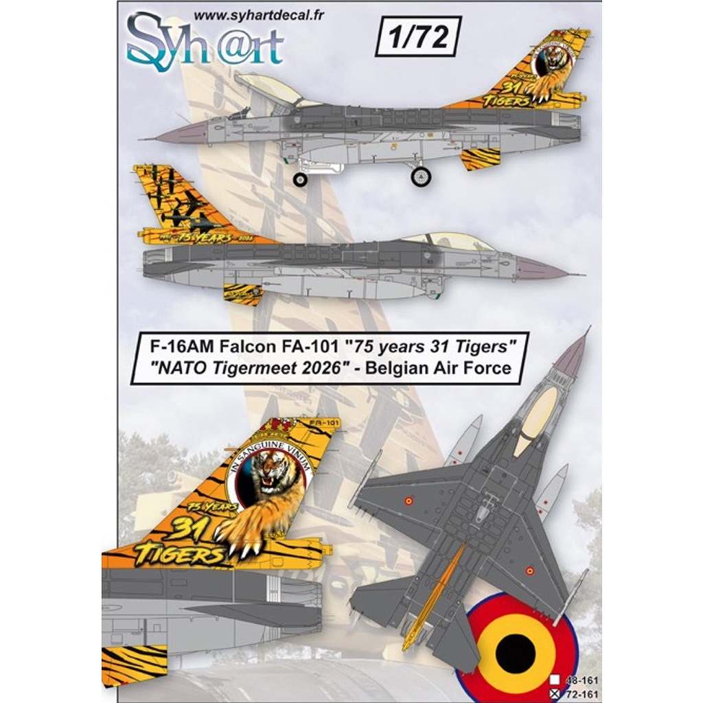 【新製品】72151 ベルギー空軍 F-16AM ファイティングファルコン FA-101 第31タイガー飛行隊75周年 タイガーミート2026