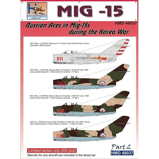 【新製品】HMD48037)MiG-15 ファゴット 朝鮮戦争ロシアンエース Pt.2