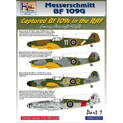 【新製品】[2014847202105] HMD72021)メッサーシュミット Bf109G イギリス空軍鹵獲機 Pt.1