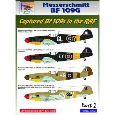 【新製品】[2014847202204] HMD72022)メッサーシュミット Bf109G イギリス空軍鹵獲機 Pt.2