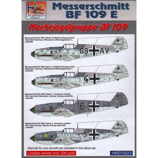 【新製品】[2014847202303] HMD72023)Bf109E 夜間戦闘航空団