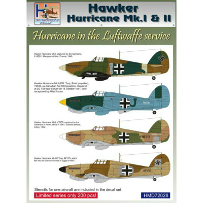 【新製品】[2014847202808] HMD72028)ホーカー ハリケーン ドイツ空軍鹵獲機