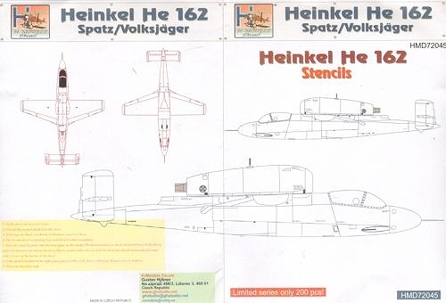 【新製品】HMD72045)ハインケル He162 サラマンダー ステンシル