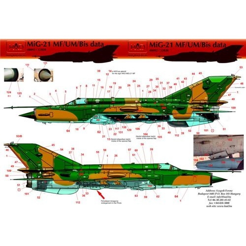 【新製品】D72092 MiG-21MF/UM/BIS フィッシュベッド ステンシルデータ(ハンガリー空軍用）