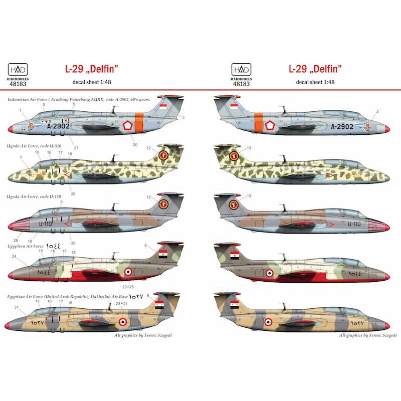 【新製品】D72183)アエロ L-29 デルフィン インドネシア/ウガンダ/エジプト