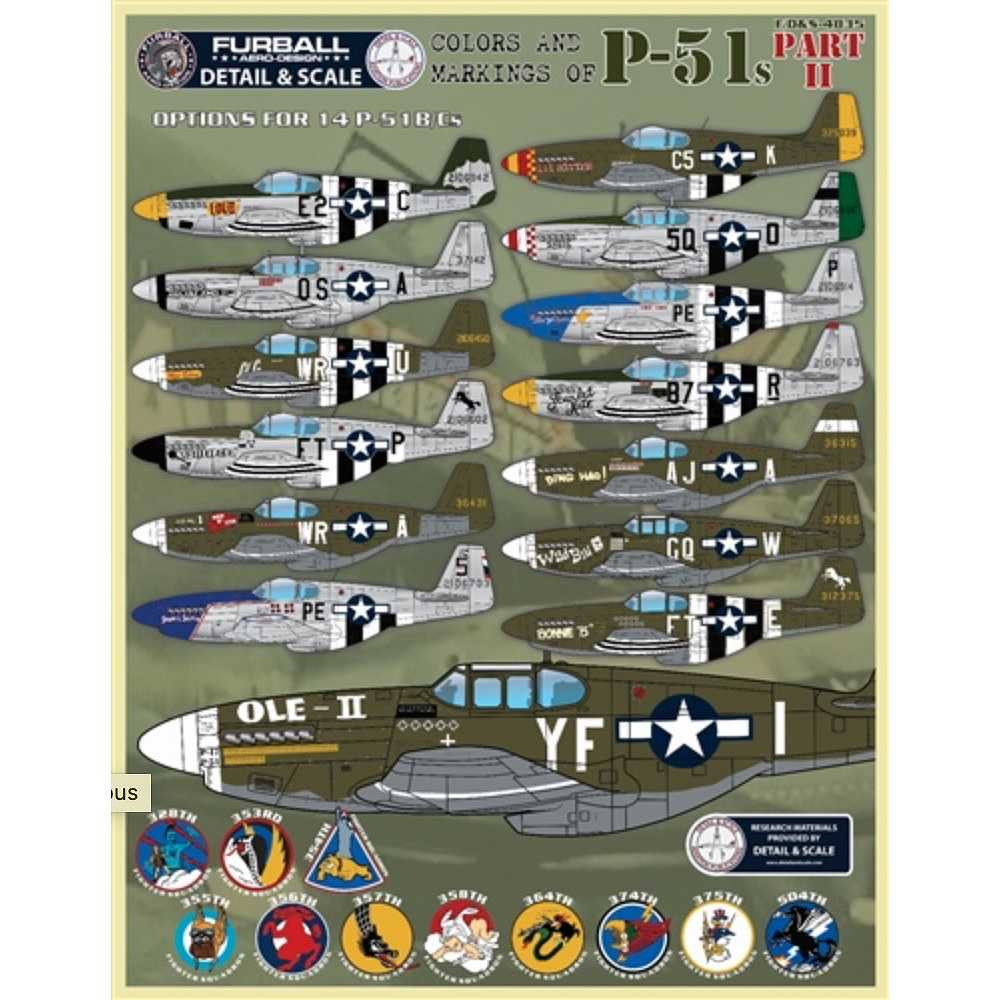 【新製品】ディテール&スケール F/D&S-4835 ノースアメリカン P-51 カラーズ&マーキング Part II