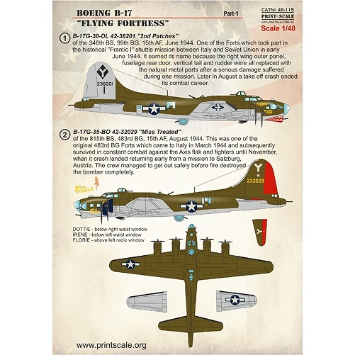 【新製品】48115)ボーイング B-17 フライングフォートレス Pt.1