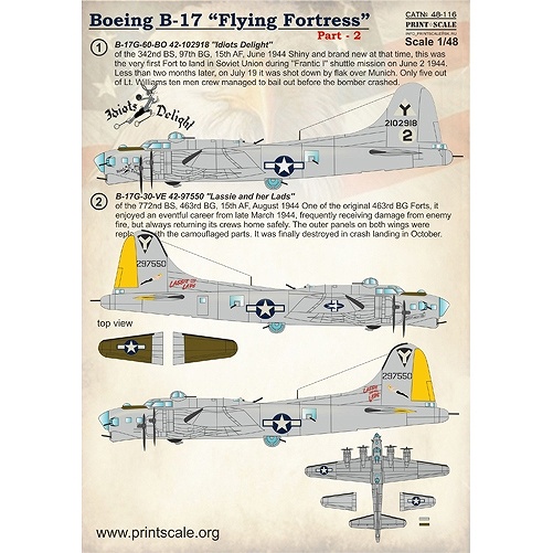 【新製品】48116)ボーイング B-17 フライングフォートレス Pt.2