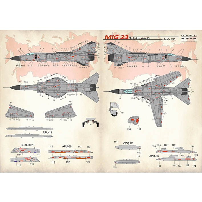 【新製品】48152 ミグ MiG-23 フロッガー ステンシル