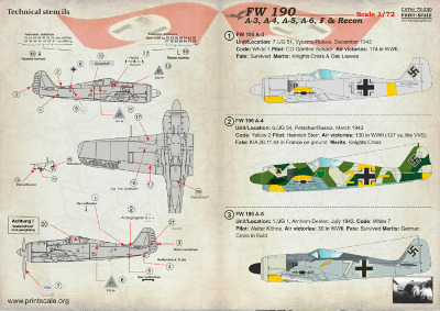 【新製品】72230)フォッケウルフ Fw190A-3/A-4/A-5/A-6/F/Recon