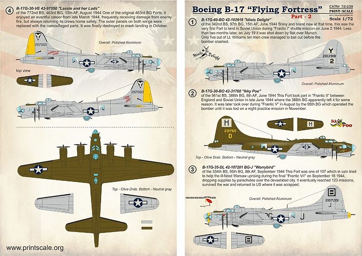 【新製品】72239)ボーイング B-17G フライングフォートレス Pt.2