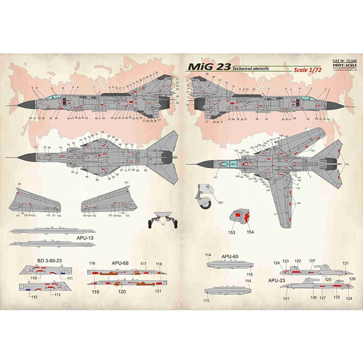 【新製品】72349 ミグ MiG-23 フロッガー ステンシル