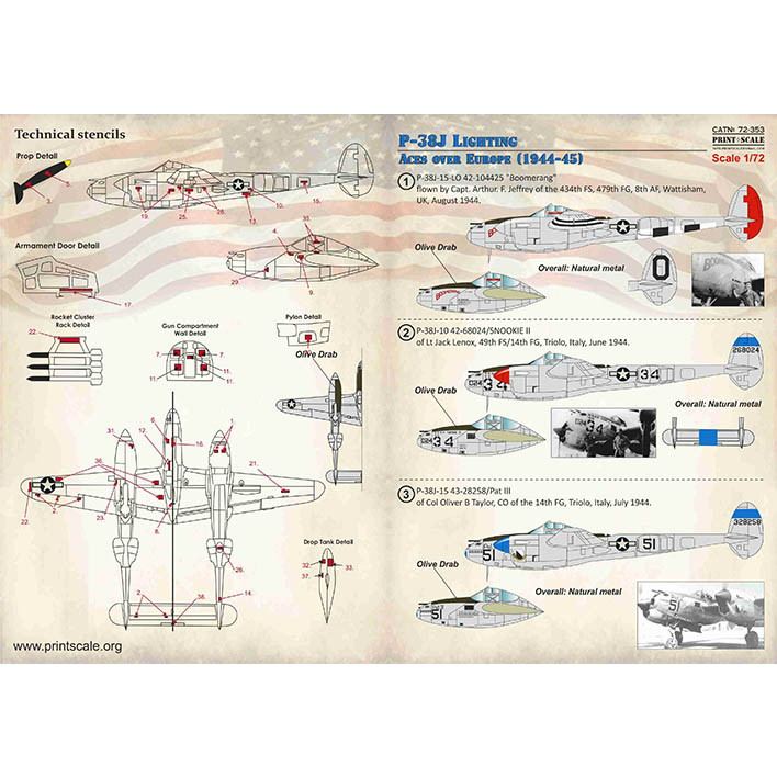 【新製品】72353 ロッキード P-38J ライトニング ヨーロッパ戦線エース 1944-45年