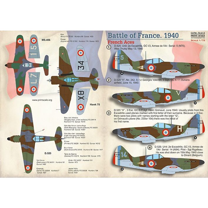 【新製品】72413 ナチス・ドイツ フランス侵攻 1940 フランスエース機