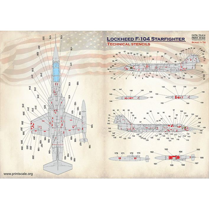 【新製品】72414 ロッキード F-104 スターファイター テクニカルステンシル