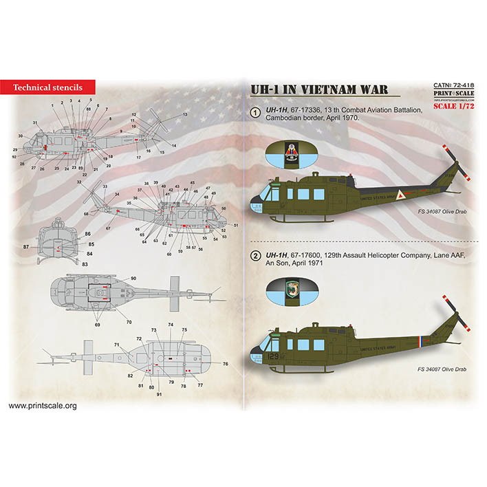 【新製品】72418 ベル UH-1 イロコイ ベトナム戦争