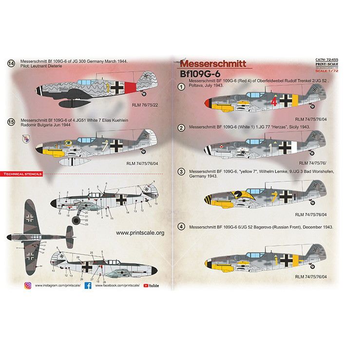 【新製品】72455 メッサーシュミット Bf109G-6