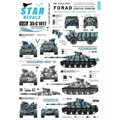 【新製品】35-C1017)現用仏 アグレッサー部隊のフランス車両 AMX-30 B2 & B2 ブレンヌス & VAB 4x4 デカールセット