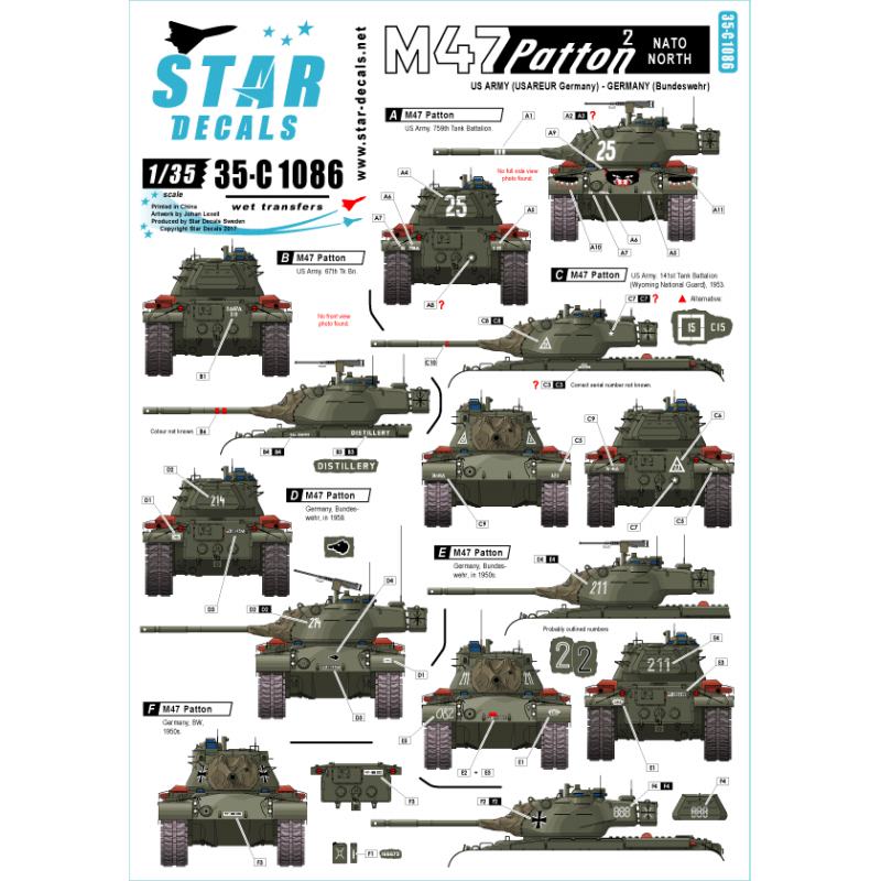 【新製品】35-C1086)M47 パットン#2 在欧米軍,西ドイツ連邦軍