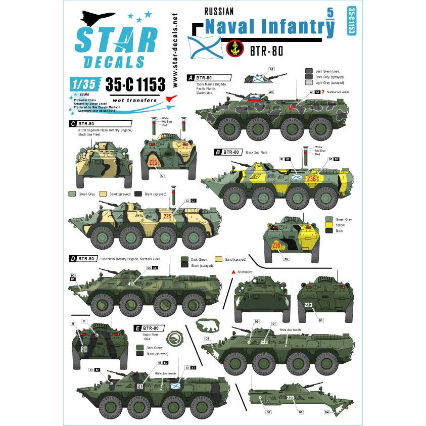 【新製品】35-C1153 現用ソビエト/ロシア軍の海軍歩兵 #5 BTR-80