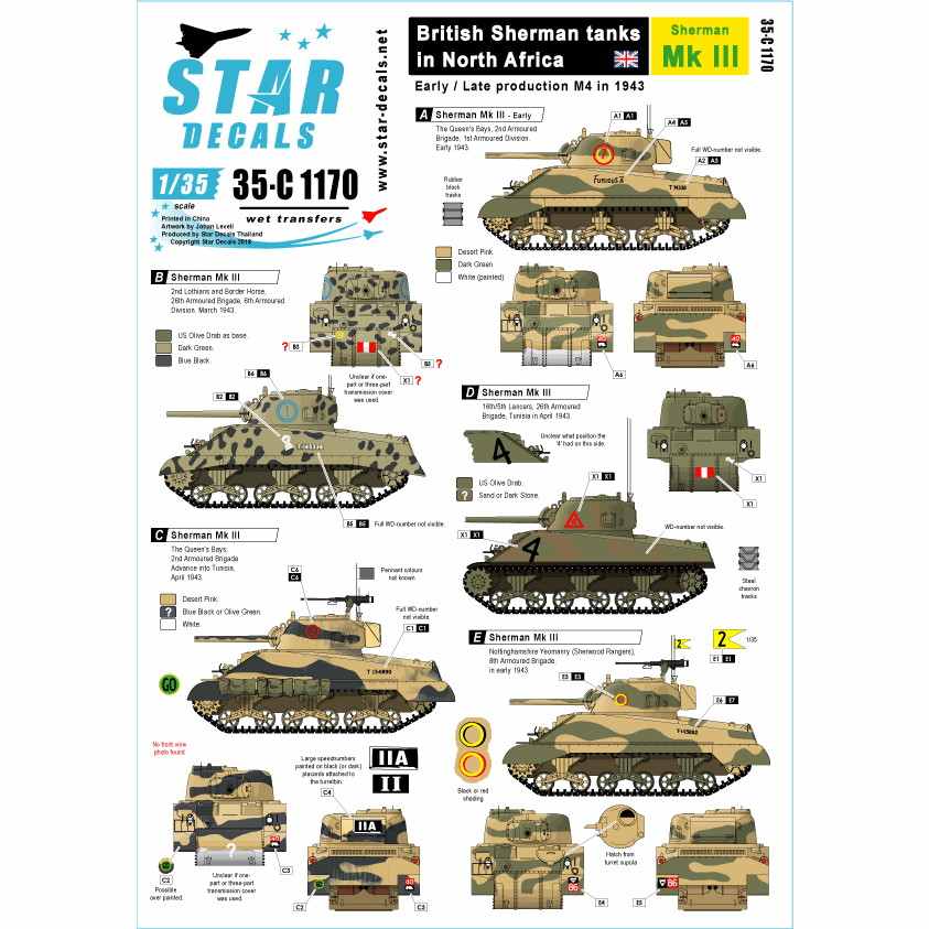 【新製品】35-C1170 北アフリカにおける英国陸軍のシャーマン シャーマンMk.III（1943年）編