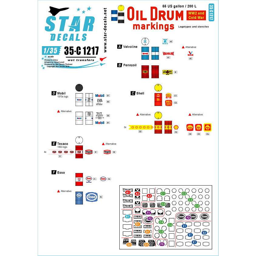 【新製品】35-C1217 WWII 現用 55ガロン/200リットルドラム缶用オイルメーカーマーキング集