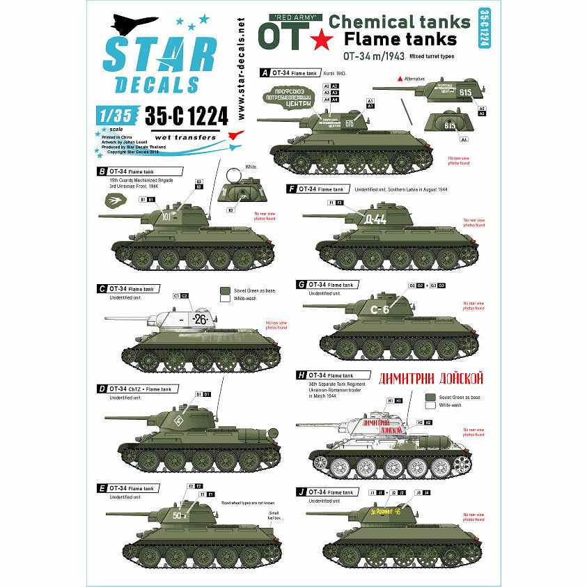 【新製品】35-C1224 WWII ロシア/ソ連 ソビエト赤軍 OT-34火炎放射戦車