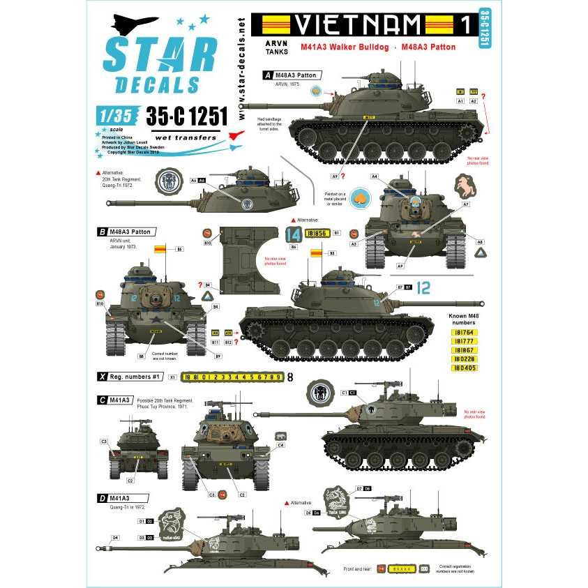 【新製品】35-C1251 ARVN#1 南ベトナム陸軍所属の米製戦車 M41/M48A3