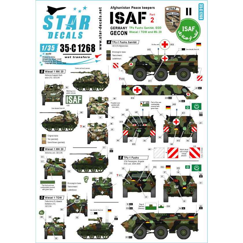 【新製品】35-C1268 現用 独 NATO軍ISAF♯2 アフガニスタンに派遣されたドイツ連邦軍(GECON-ISAF)車両 フックス&ヴィーゼル