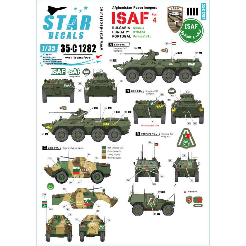 【新製品】35-C1282 現用 アフガニスタン ISAF＃4 アフガニスタンにおけるハンガリー・ブルガリア・ポルトガルのAFV BTR-80A/BRDM-2/パナードVBL