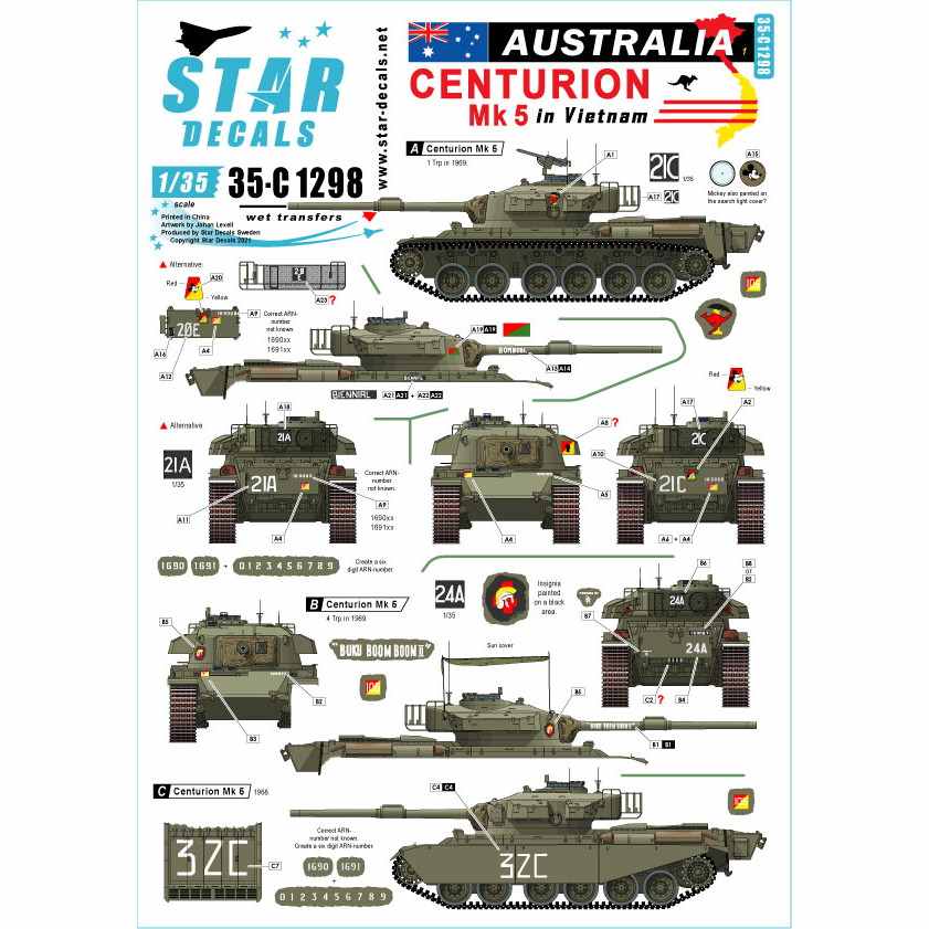 【新製品】35-C1298 1/35 ベトナム戦争 ベトナムでのオーストラリア軍♯1 センチュリオンMk5