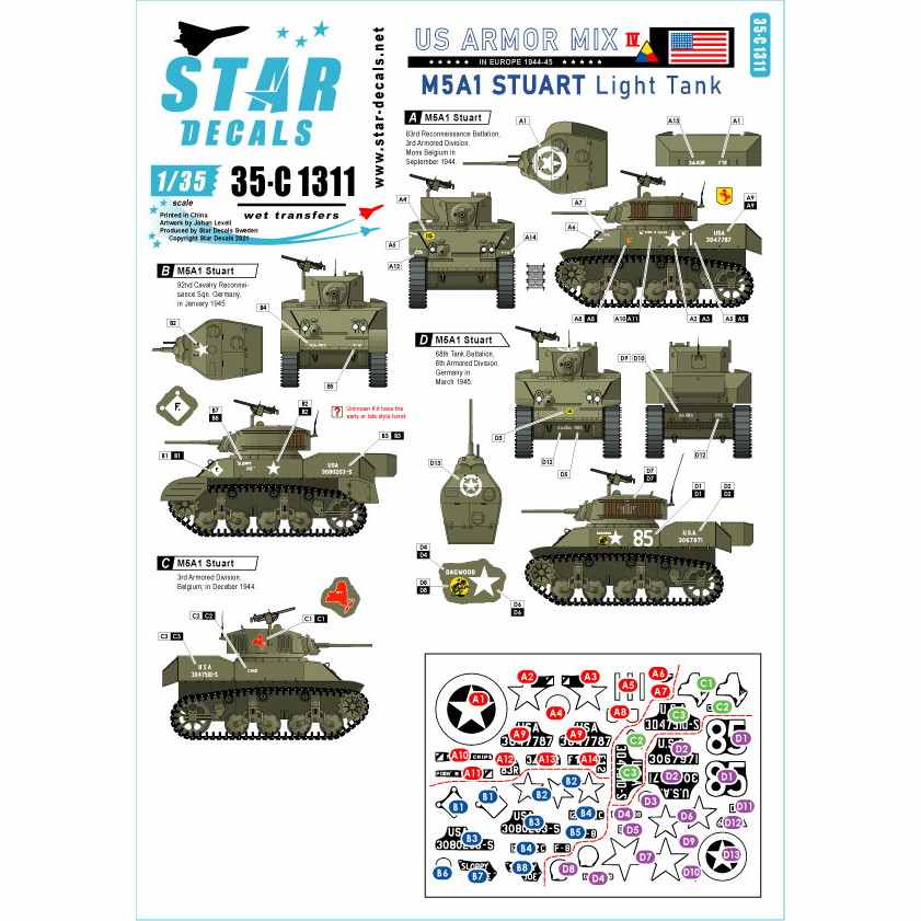 【新製品】35-C1311 1/35 WWII 米軍AFV特集＃4 欧州戦線でのM5A1スチュアート軽戦車1944-45