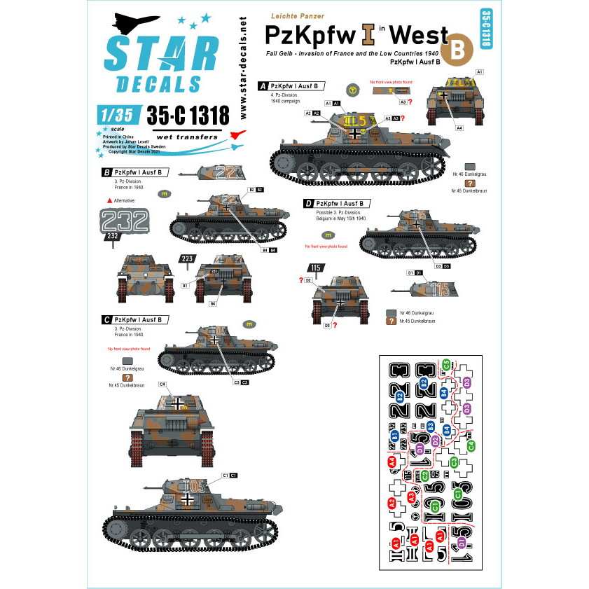 【新製品】35-C1318 1/35 WWII 独 西部戦線でのI号戦車B型 フランス戦線とオランダの戦い1940