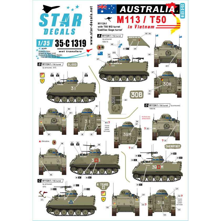 【新製品】35-C1319 1/35 ベトナム戦争 豪 ベトナムでのオーストラリア軍＃4 T50砲塔を装備した豪軍のM113