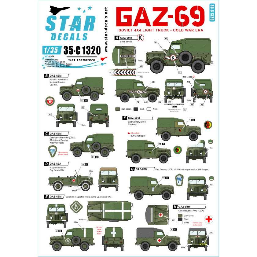 【新製品】35-C1320 1/35 現用 ソ/露 GAZ-69 冷戦時代のソビエト連邦とワルシャワ条約機構のGAZ/UAZ-69およびGAZ-69A