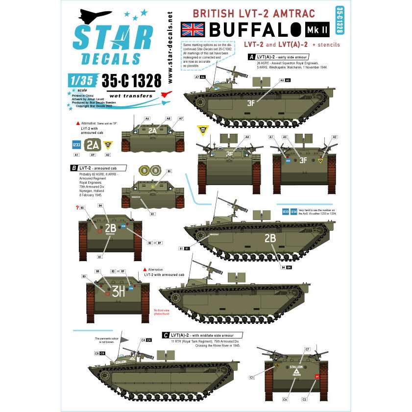 【新製品】35-C1328 1/35 WWII 英 イギリス軍LVT-2バッファローMkII LVT-2およびLVT(A)-2 ワルヘレン上陸とナイメーヘンからライン川交差点まで